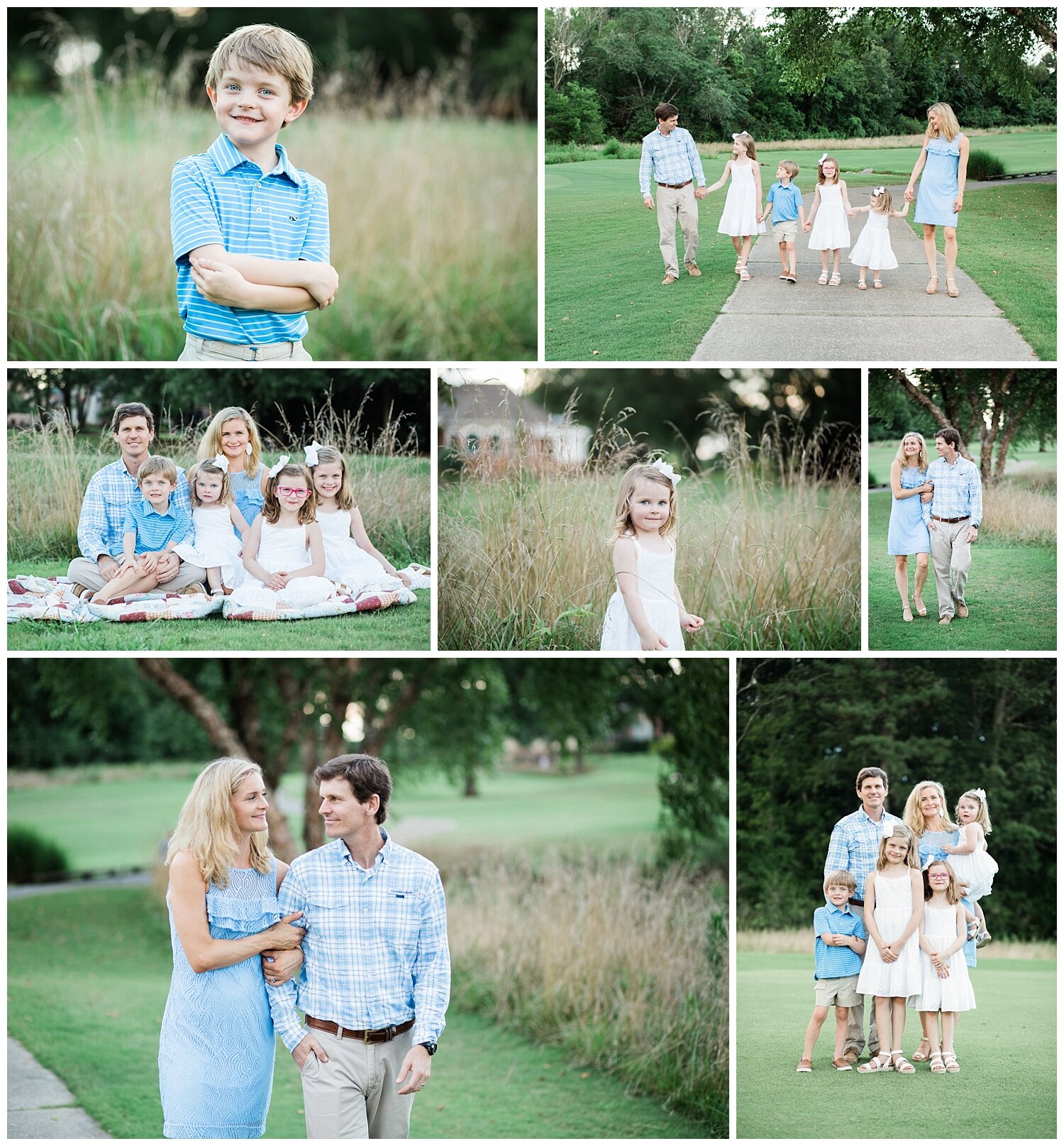 summer family session outdoors in Chattanooga with four kids