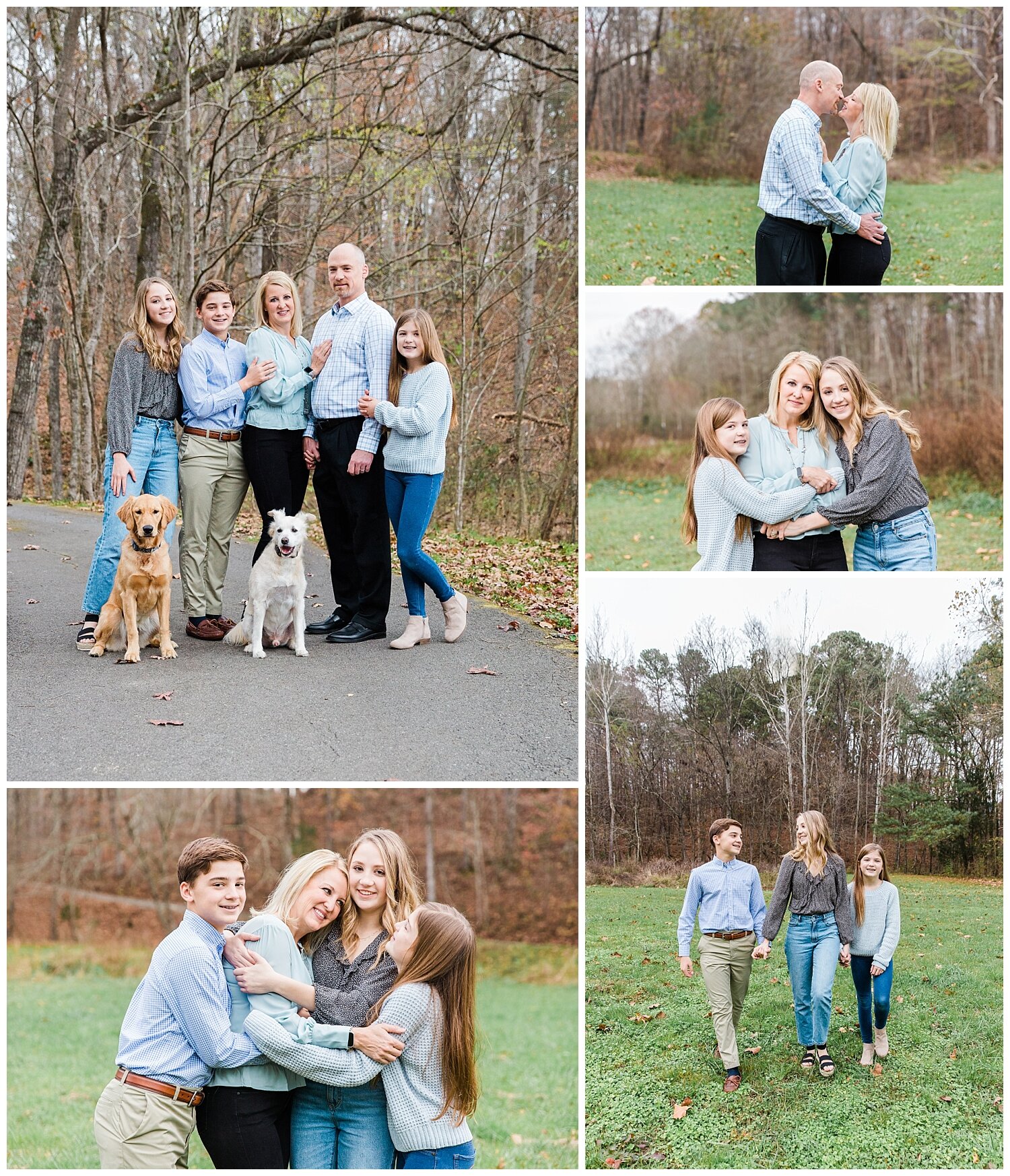 family of four fall session at farm in Cleveland, Tennessee