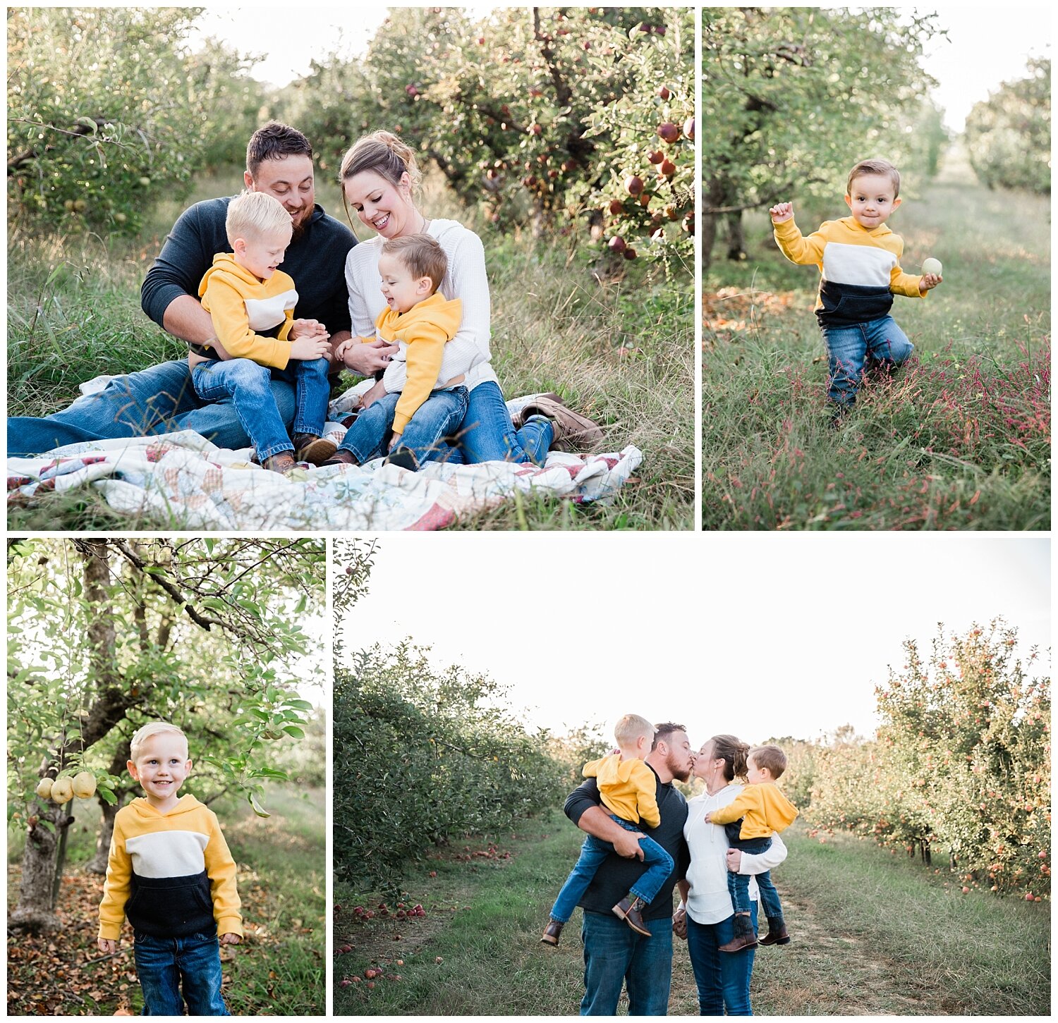 Fall mini session at the apple orchard in Cleveland, Tennessee with two small kids