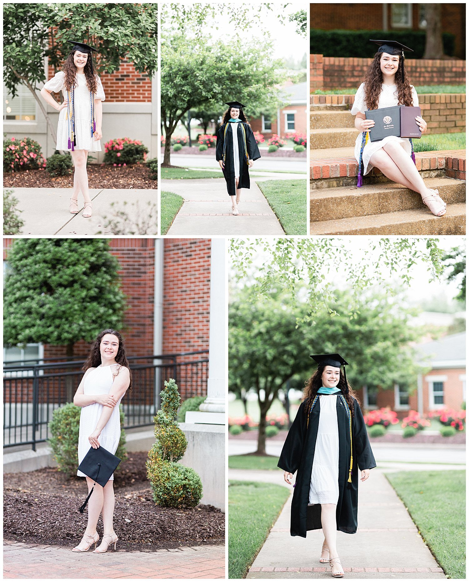 cap and gown session with Cleveland, Tennessee senior photographer