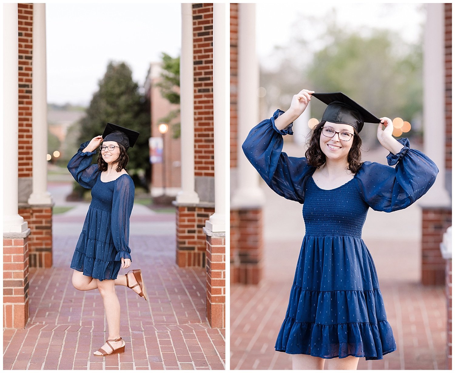 college senior holding her graduation cap