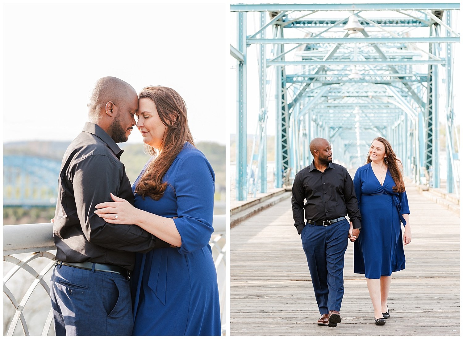 couple walking together on the Walnut Street Bridge