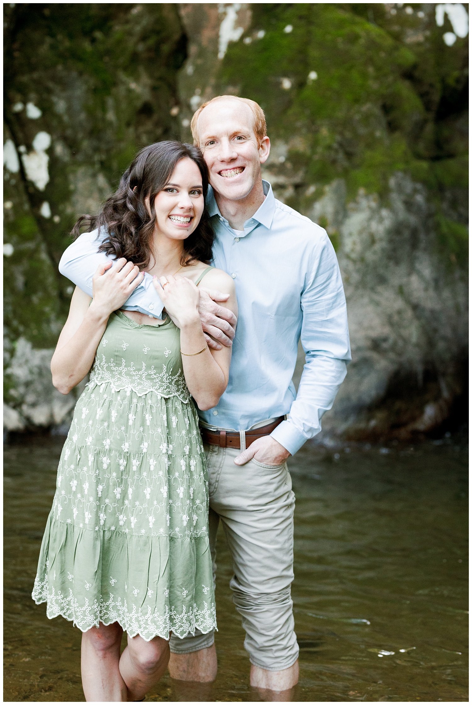 couple smiling at the camera for Chattanooga engagement photos