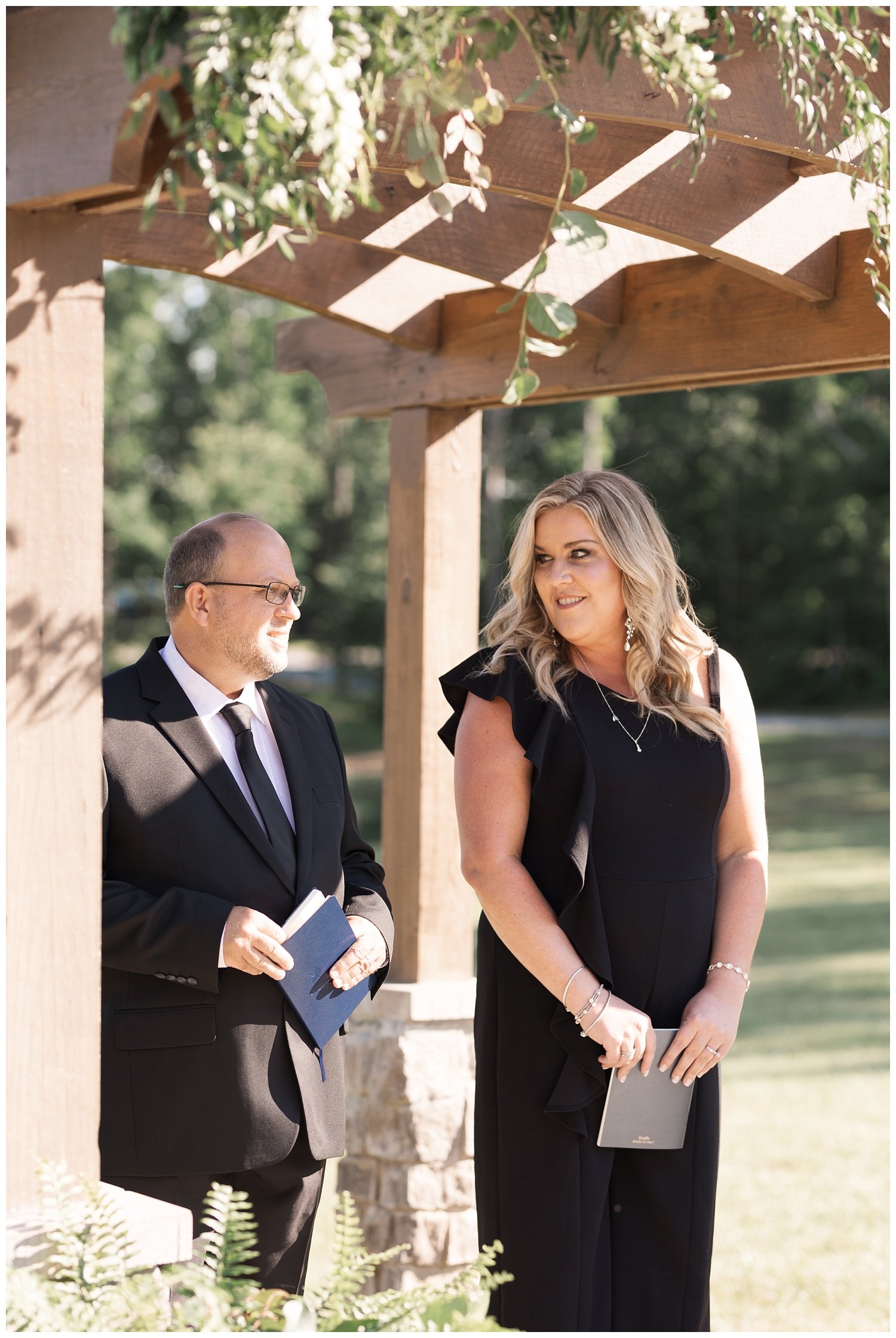 officiants at altar outdoors at Mountain Heights Venue