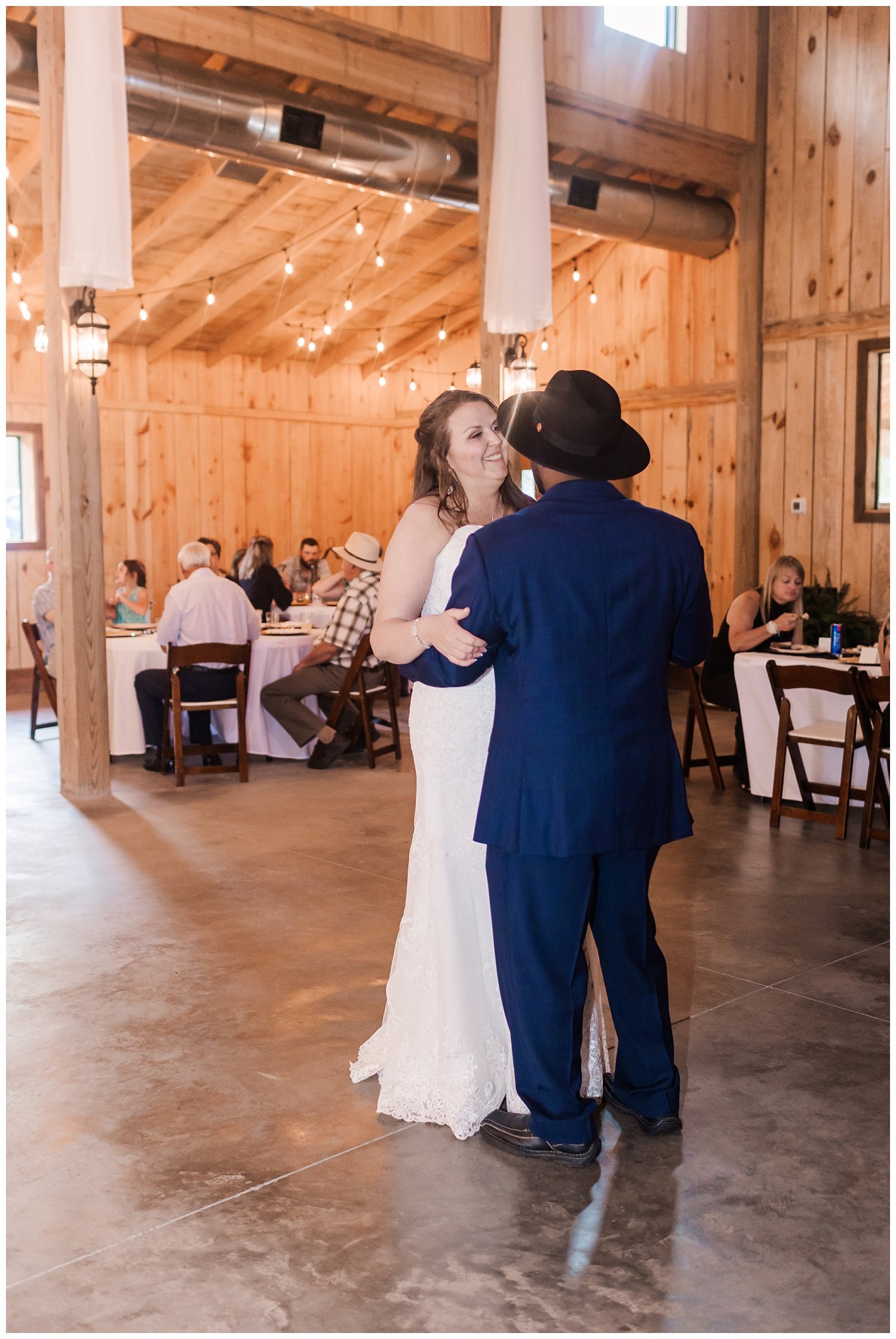 first dance with bride and groom at Mountain Heights Venue