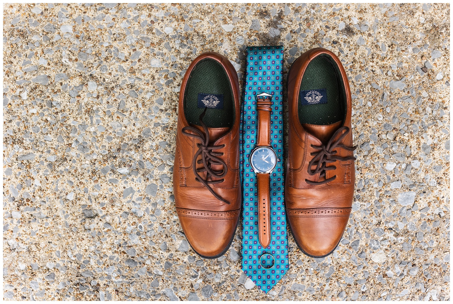 groom's shoes watch and tie at Chattanooga summer wedding