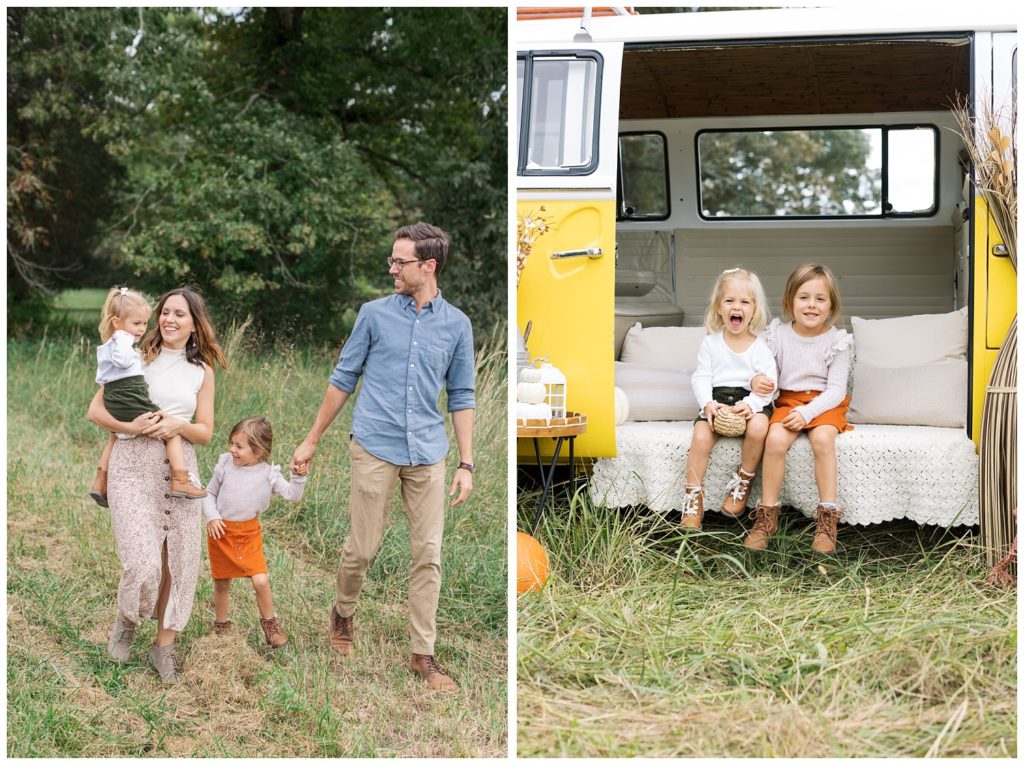 family posing for fall mini sessions in Chattanooga 