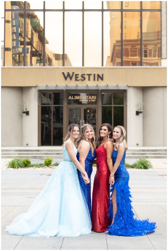 prom photos in front of the Westin in Chattanooga