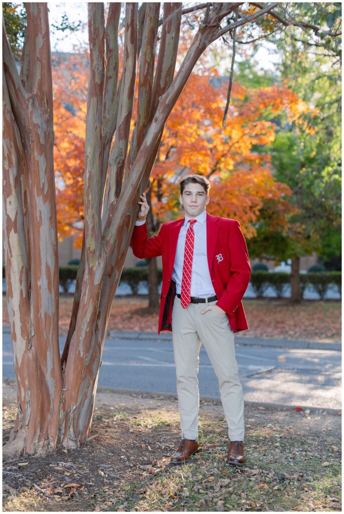 fall senior portraits at Baylor School in Chattanooga