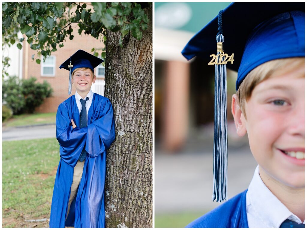 5th grade cap and gown mini session in Chattanooga