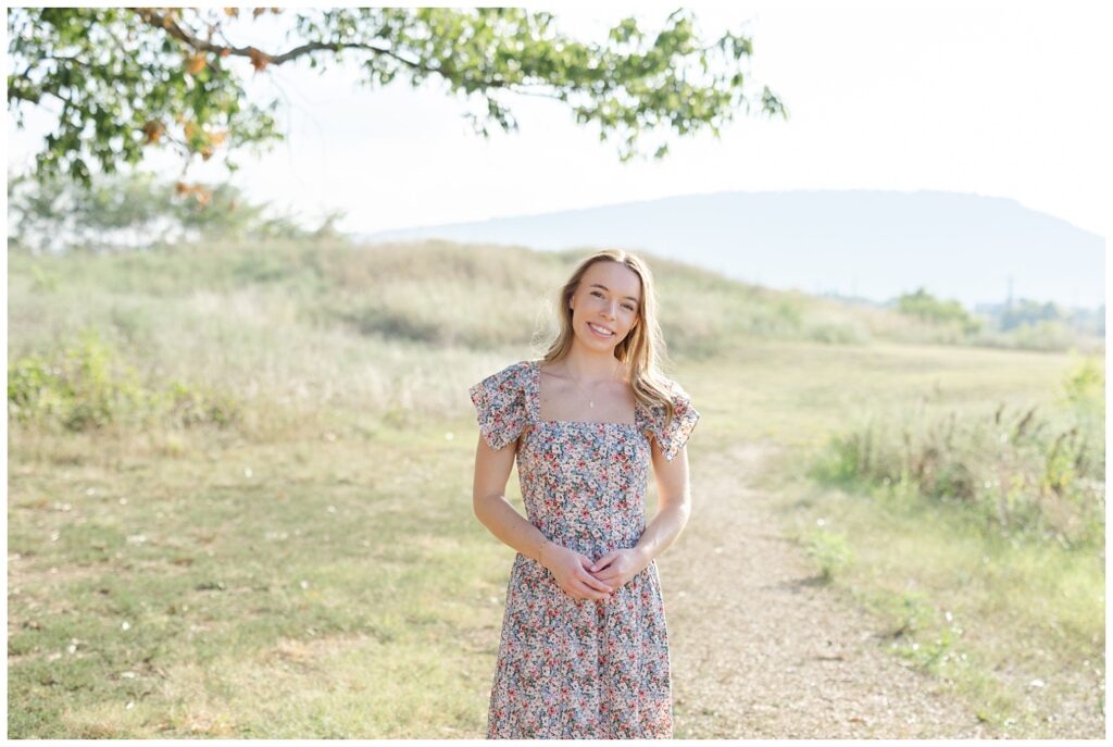 fall Chattanooga senior session at the Sculpture Fields