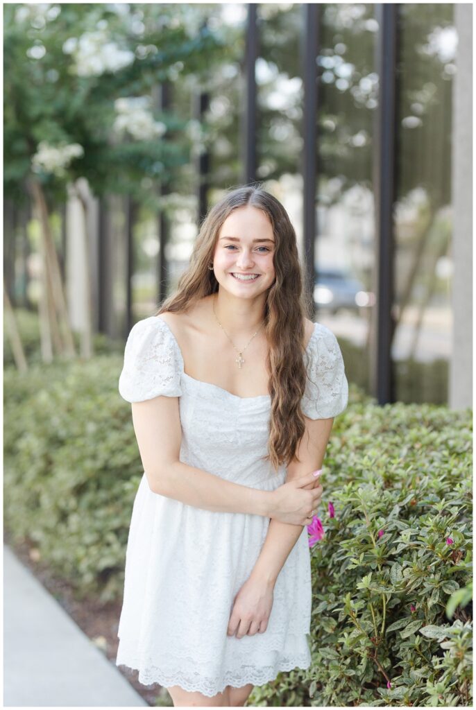 senior session in West Village during the summer in Chattanooga