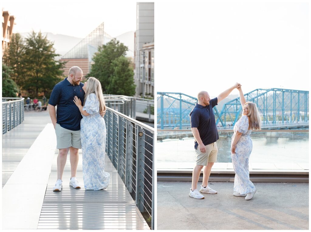 proposal and engagement session on the Hunter Museum overlook in Chattanooga