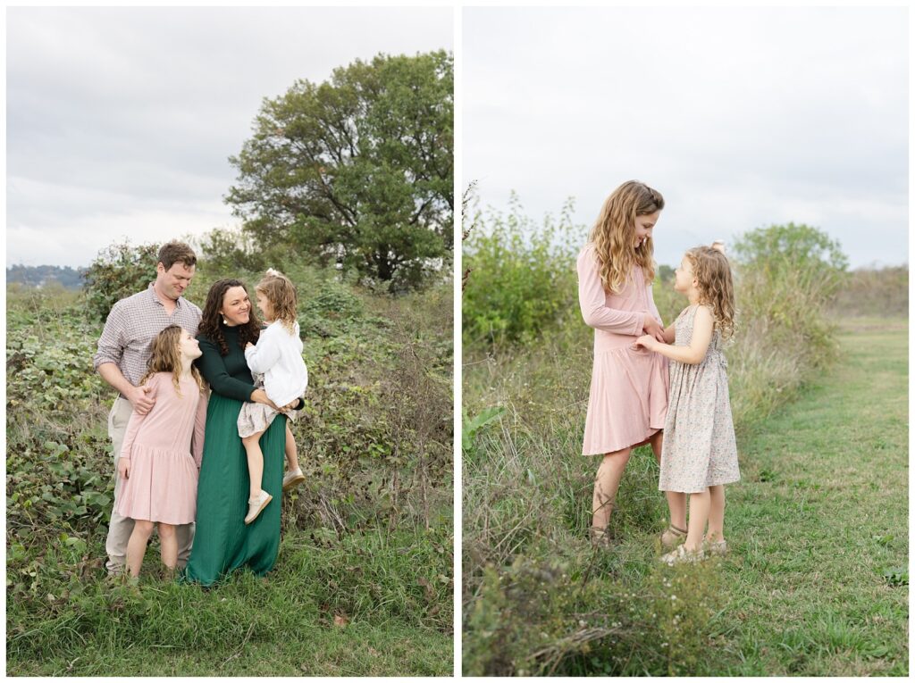 family portrait session at Sculpture Fields in downtown Chattanooga