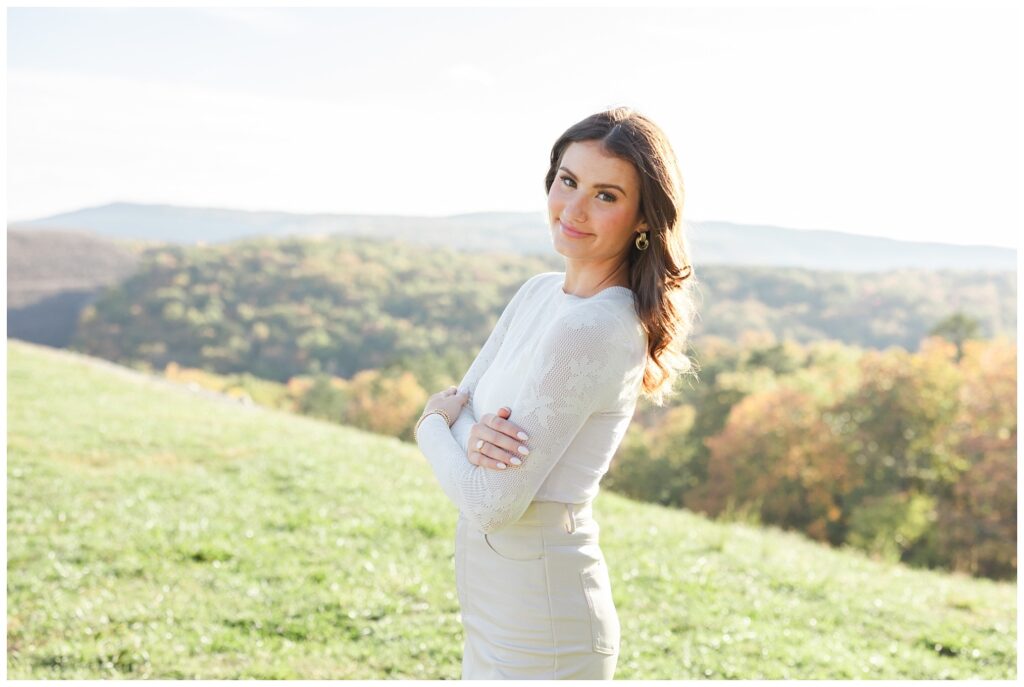 fall senior session on Raccoon Mountain in Chattanooga