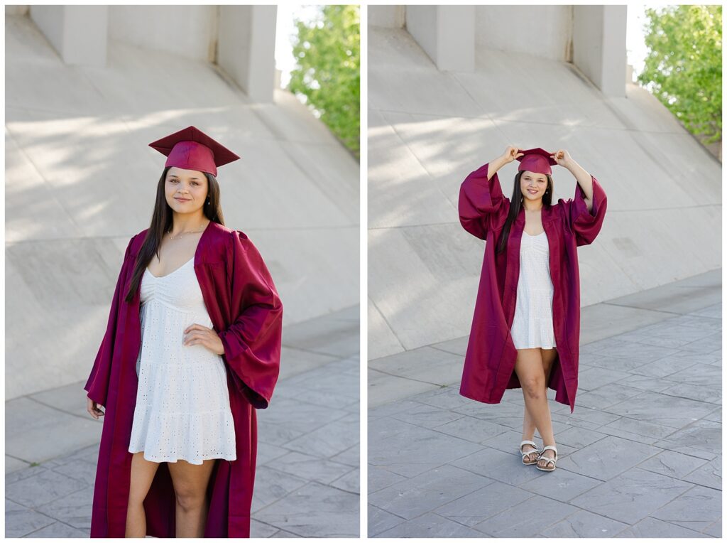 senior photoshoot under the Market Street Bridge in Chattanooga