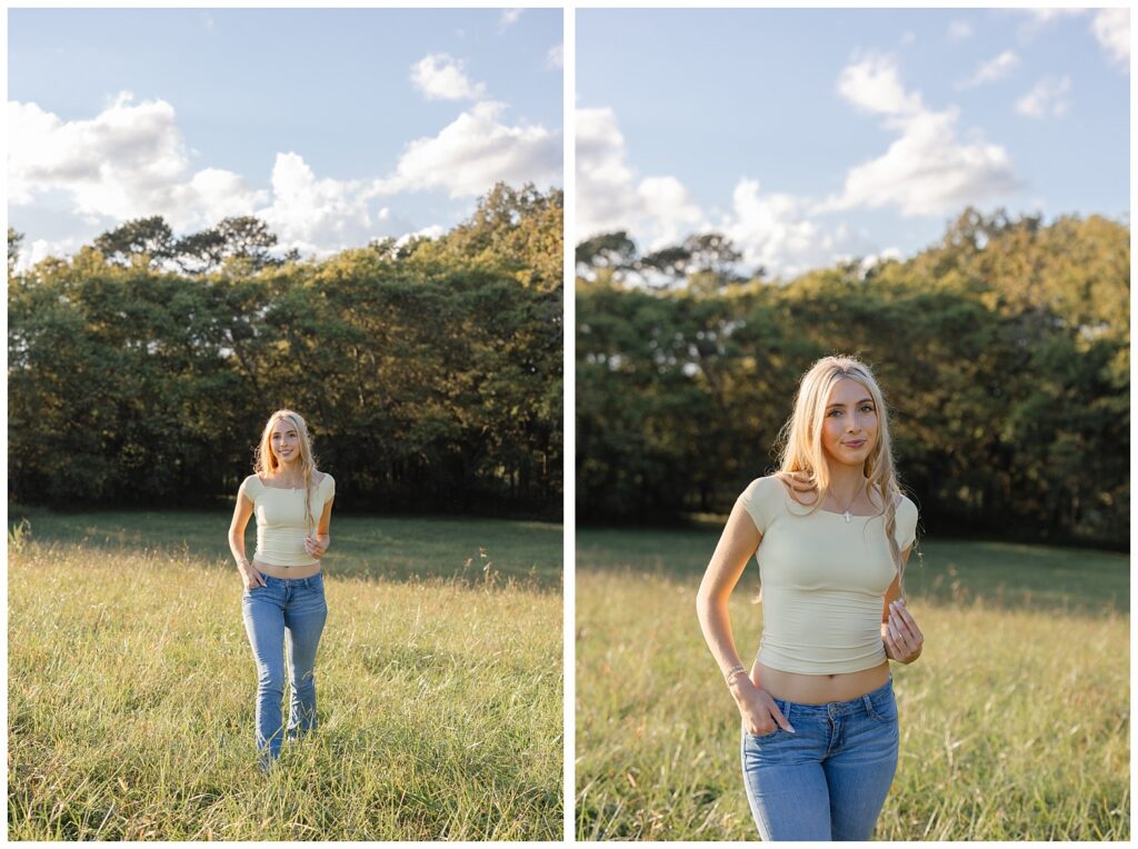 family farm high school senior session in the fall in Chattanooga