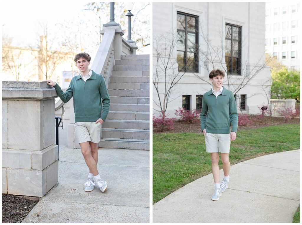 senior session at the Chattanooga courthouse downtown in the spring 