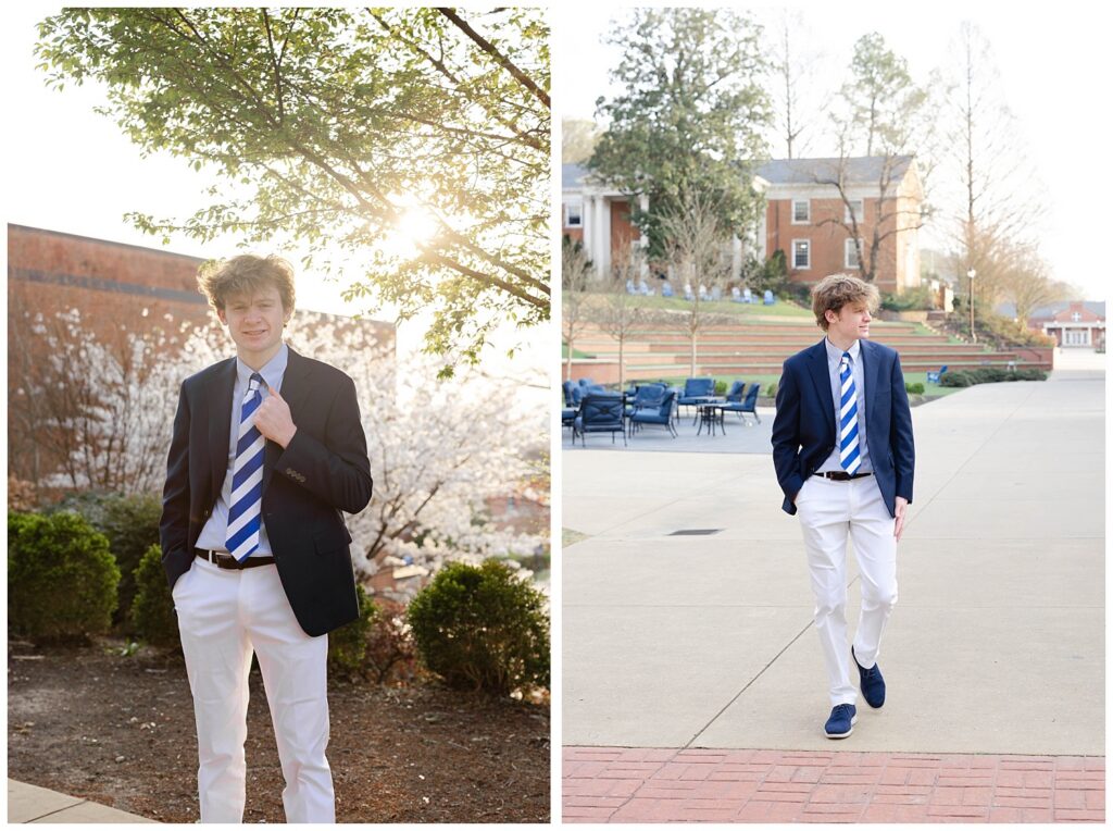 Chattanooga spring senior session at McCallie School campus